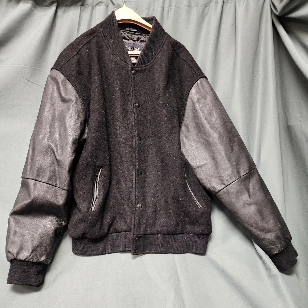 River's End wool & leather jacket, 2XL, Black